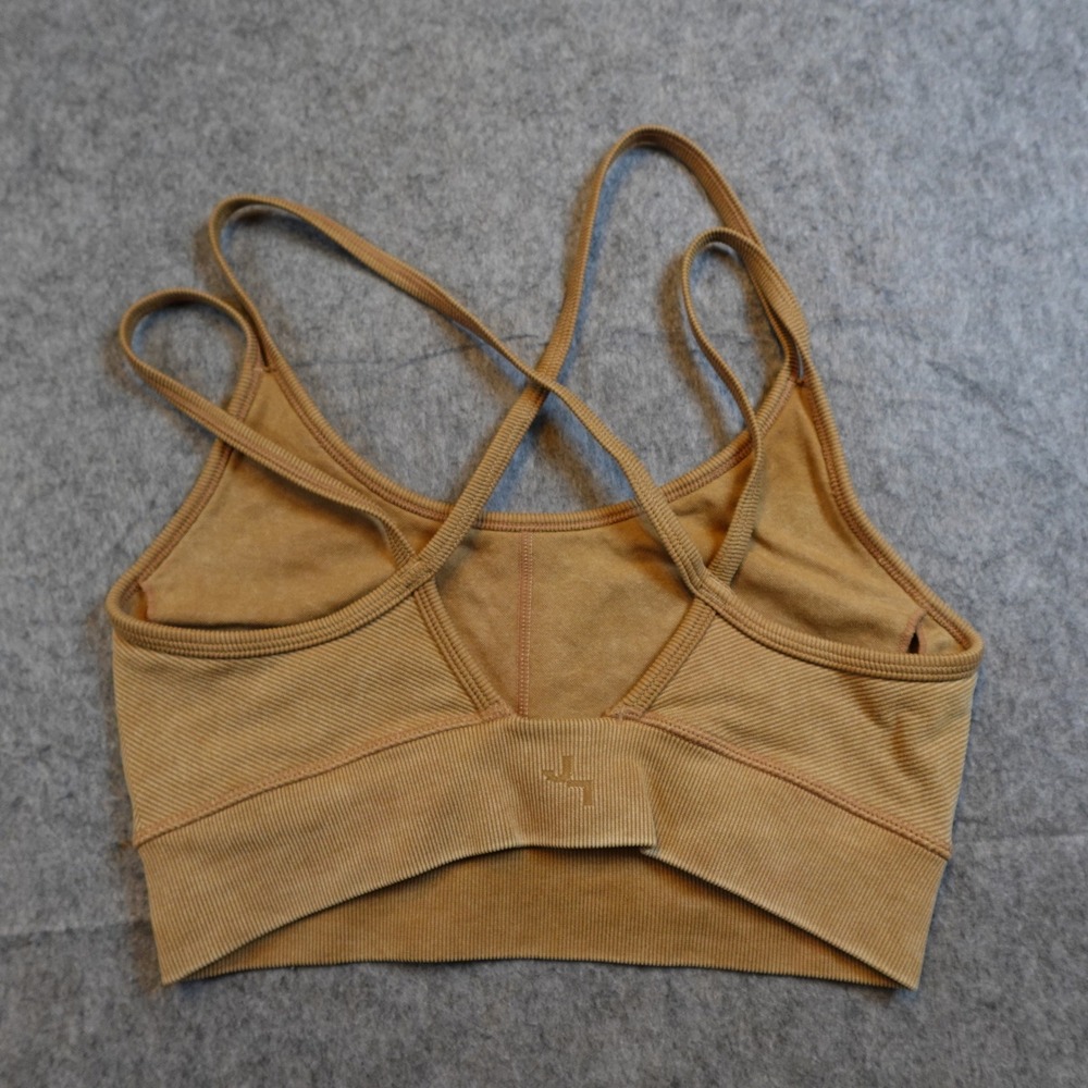 JoyLab Tan Crossback Ribbed Sports Bra